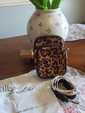 Leopard Print Mini Crossbody Bag in Brown